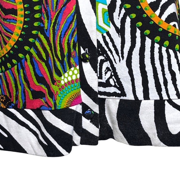 Joseph Ribkoff Women's Cardigan Colorful Abstract Print Zebra Stripe Size 10 - Picture 5 of 8